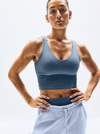 Transcend V Neck Rib Crop Sports Bra A-C