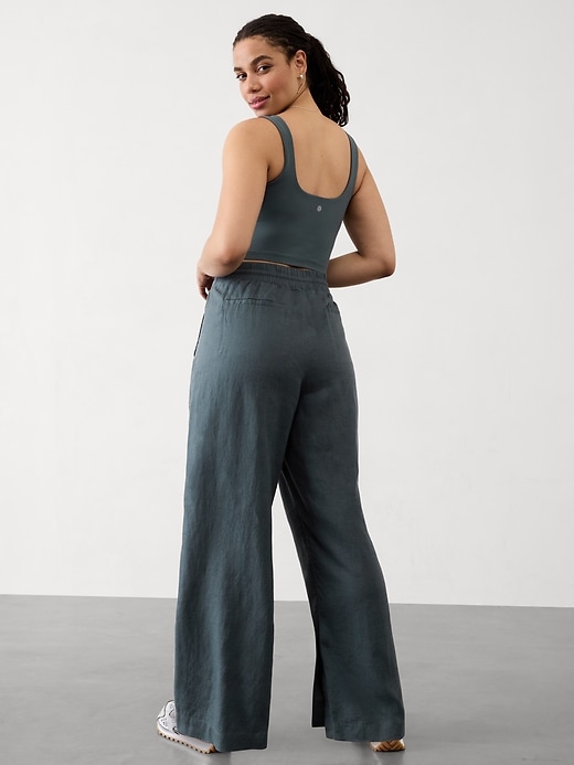 Image number 3 showing, Retreat Linen High Rise Wide Leg Pant