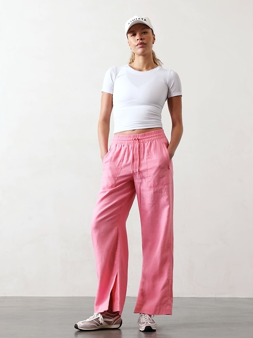 Image number 4 showing, Retreat Linen High Rise Wide Leg Pant