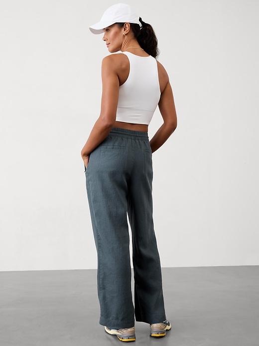 Image number 7 showing, Retreat Linen High Rise Wide Leg Pant