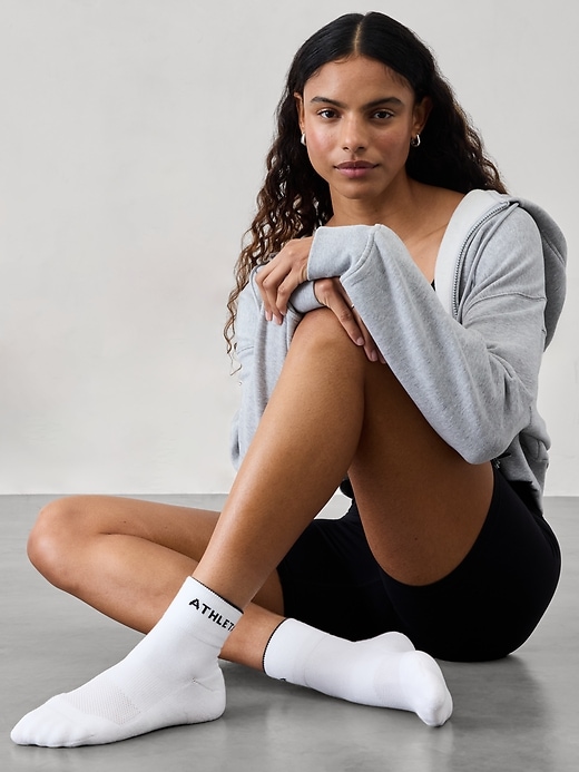 View large product image 2 of 3. Athleta Everyday Quarter Crew Sock 3-Pack