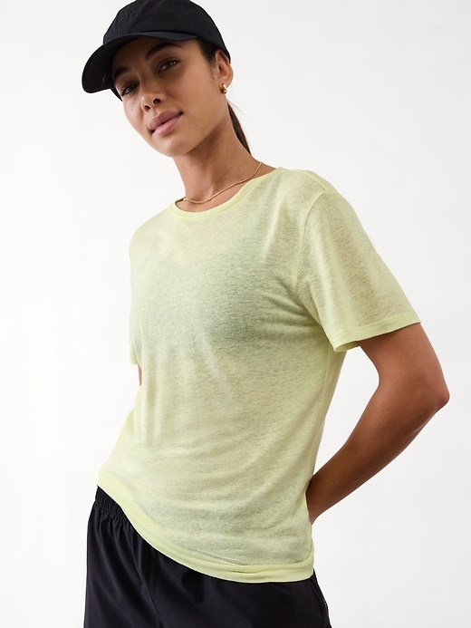 Image number 1 showing, Getaway Linen Blend Tee