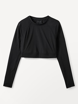 Athleta Crop Rashguard - Black (Black)