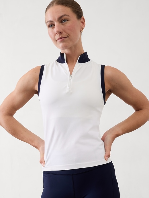 Image number 1 showing, Ace Seamless Half Zip Tank