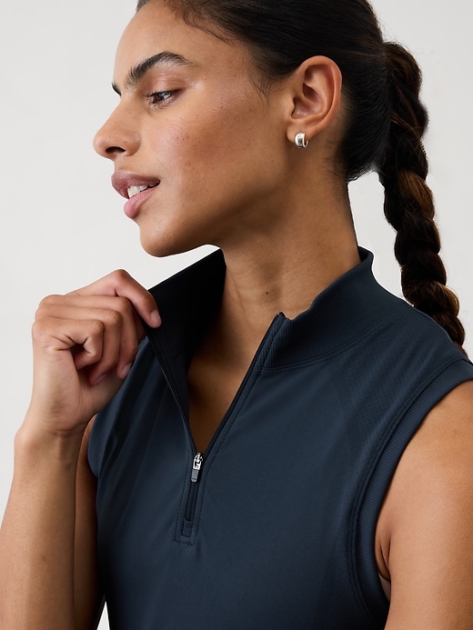 Image number 3 showing, Ace Seamless Half Zip Tank