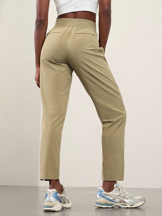 Athleta Skyline Paper Bag Waist Pants Olive Gray Size 6