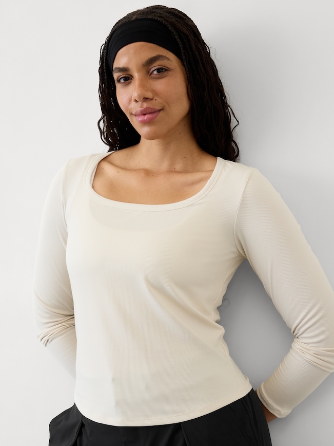 Signature Rib Square Neck Top