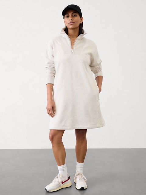 Cozy Karma 1/2 Zip Dress - Brown