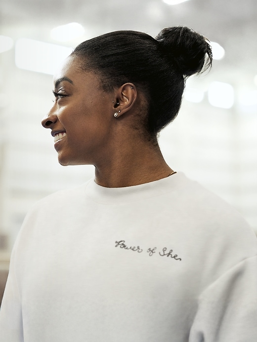 Image number 1 showing, Power of She Embroidered Crew Sweatshirt