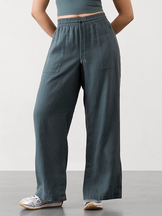 Image number 8 showing, Retreat Linen High Rise Wide Leg Pant