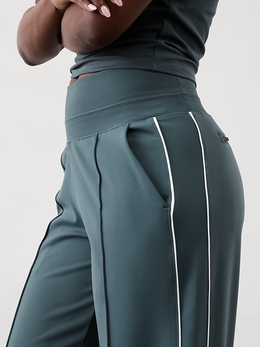 Image number 1 showing, Venice High Rise Track Stripe Wide Leg Pant