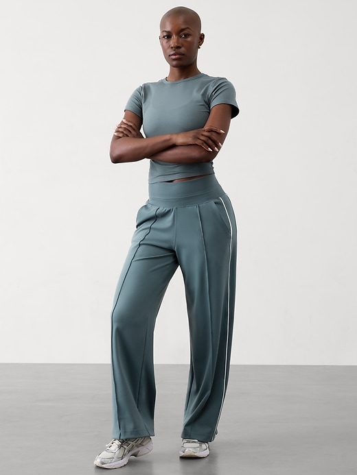 Image number 2 showing, Venice High Rise Track Stripe Wide Leg Pant