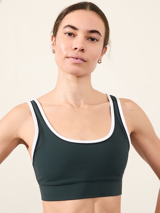 Image number 2 showing, Breathe Longline Piping Bra A-C