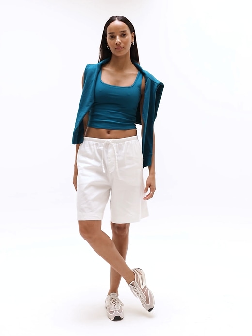 Image number 4 showing, Signature Rib Square Neck Crop Tank