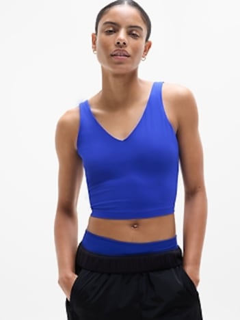 Transcend V Neck Rib Crop Sports Bra A-C