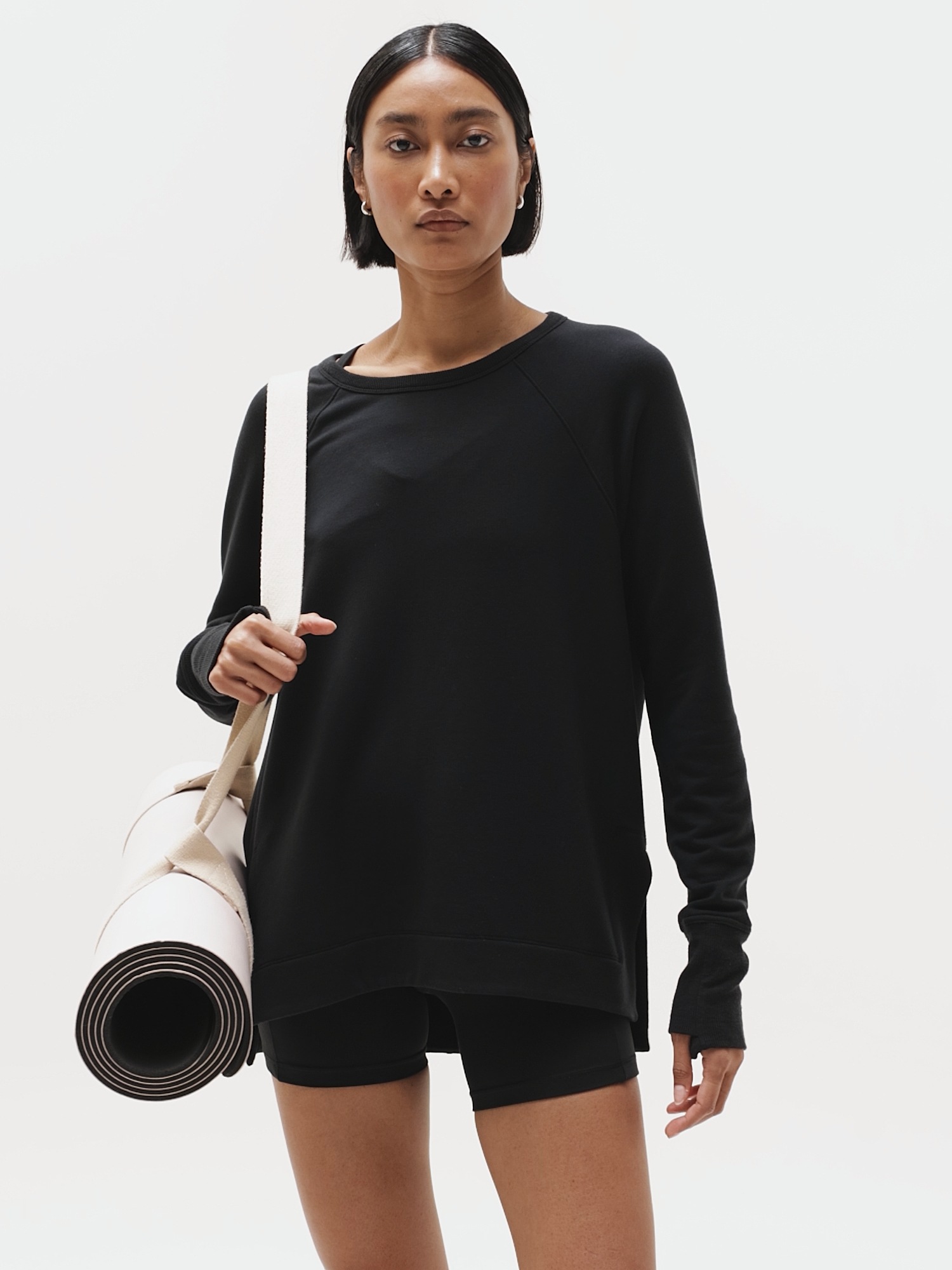 Женская толстовка Athleta Coaster Luxe Recover, цвет: Чёрный — фото 4