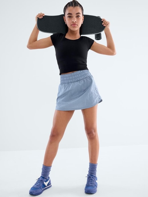 Image number 6 showing, Athleta Girl Rise Above Rib Crop Tee