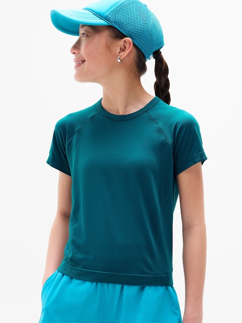 Athleta Girl Power Up Sport Length Tee - Blue
