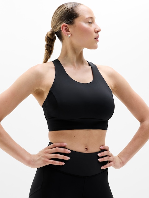 Train Free High Neck Sports  Bra D-DD - Black