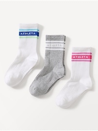 View large product image 1 of 2. Athleta Girl Everyday Crew Sock 3-Pack