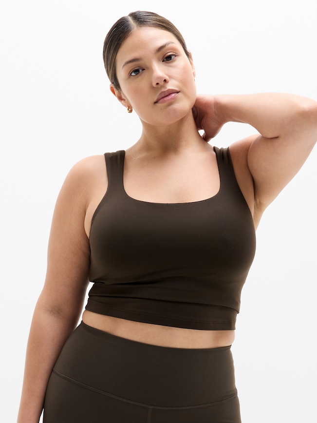 Transcend Square Neck Crop Sports Bra D-DD