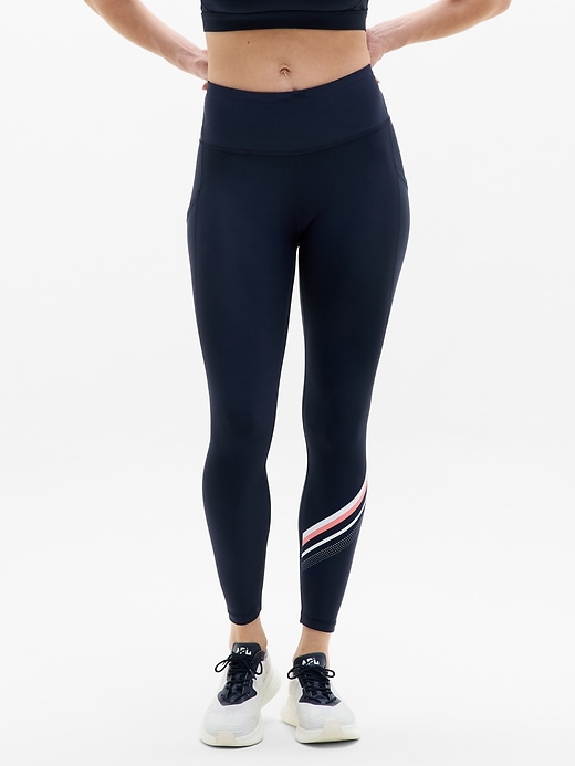 Image number 1 showing, Interval Stash High Rise Diagonal Stripe 7/8 Legging