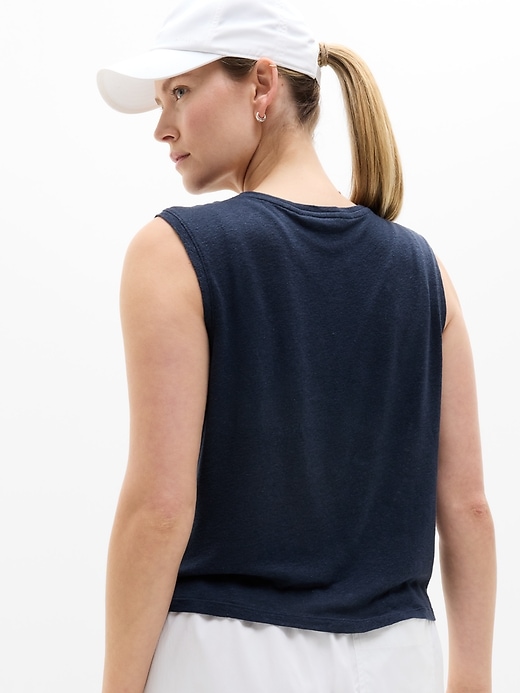 Image number 6 showing, Getaway Linen Blend Muscle Tank