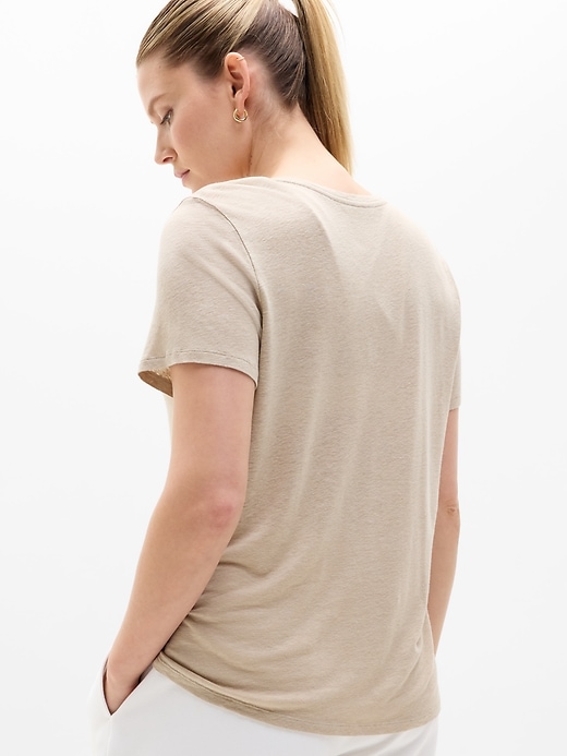 Image number 6 showing, Getaway Linen Blend V-Neck Tee