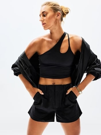 Transcend Asymmetrical Crop Sports Bra