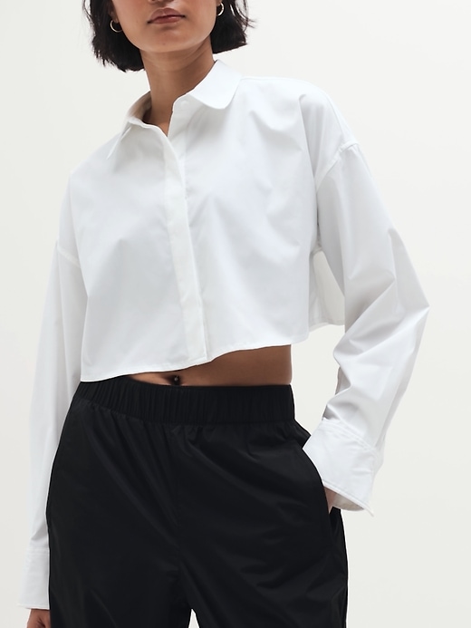Image number 4 showing, Midday Ultra Cropped Poplin Shirt