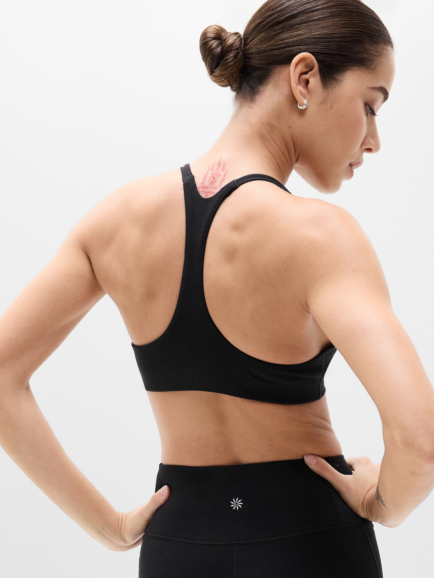 Спортивное бра Intuition A-C, хлопок — Athleta, цвет: Чёрный — фото 4