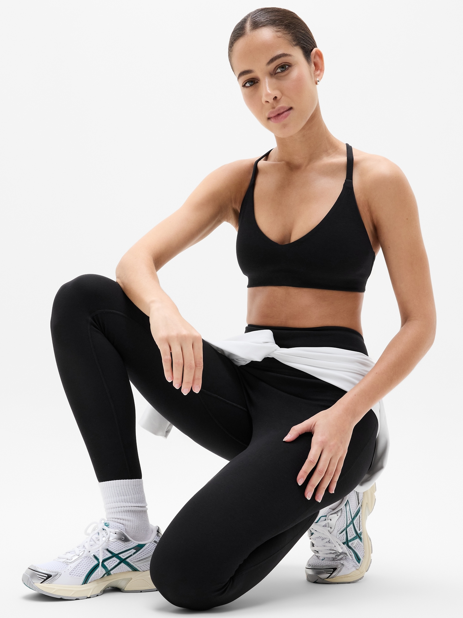 Спортивное бра Intuition A-C, хлопок — Athleta, цвет: Чёрный — фото 3