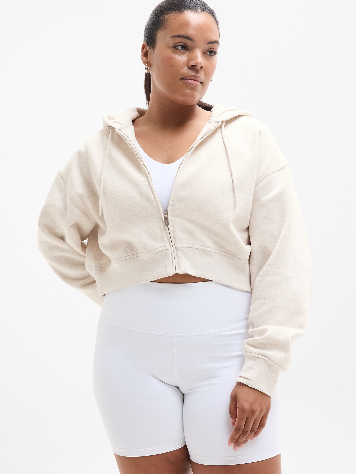 Athleta Forever Fleece Crop Full Zip
