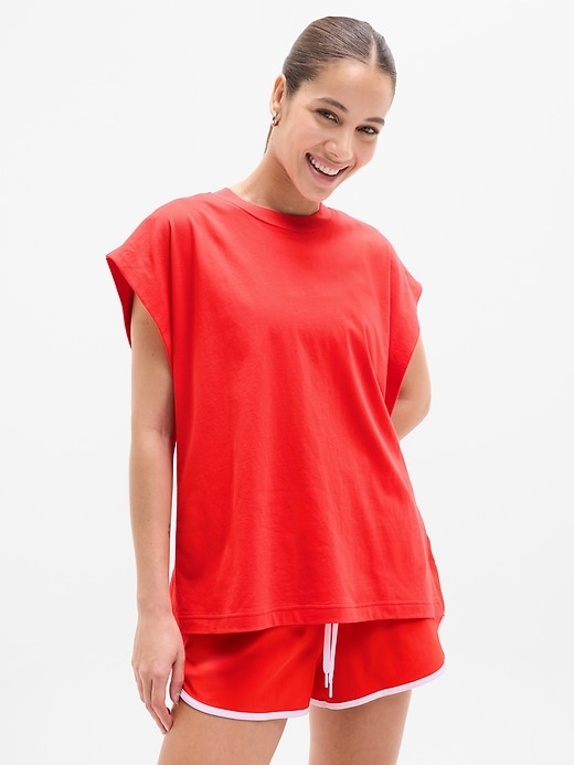 Image number 1 showing, True Cotton Oversized Muscle Tee