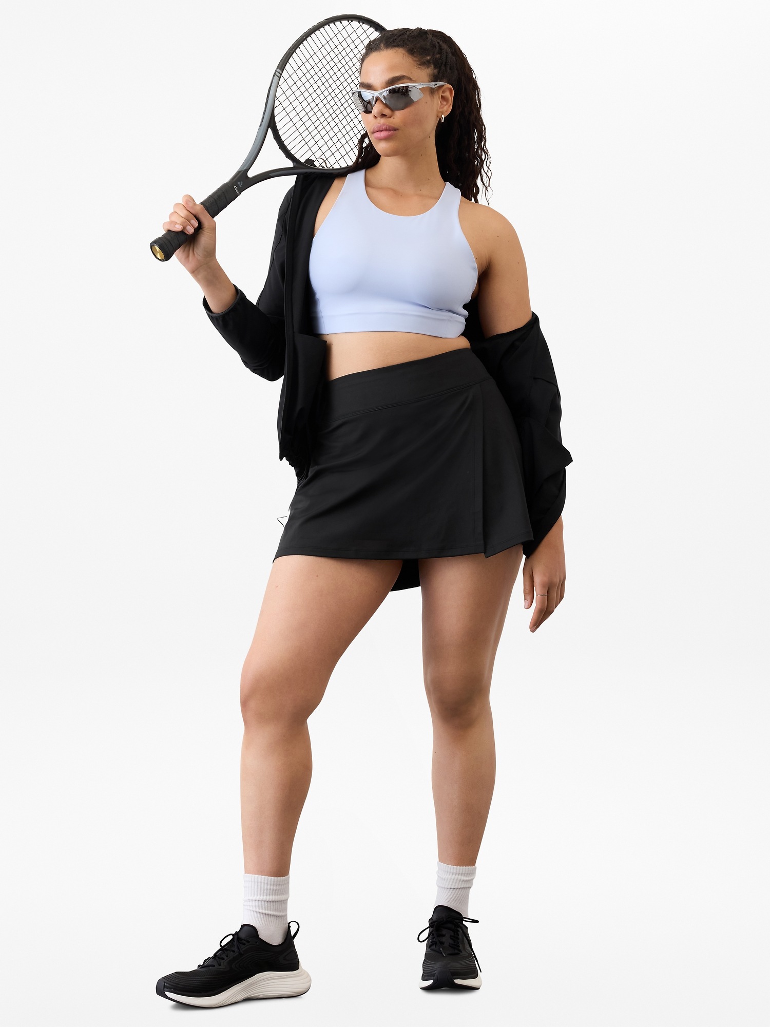 Женская юбка-шорты Athleta Crosscourt High Rise 14" Skort, цвет: Чёрный