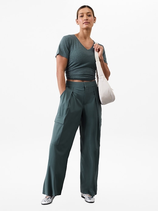 Image number 5 showing, Getaway Linen Blend V-Neck Tee