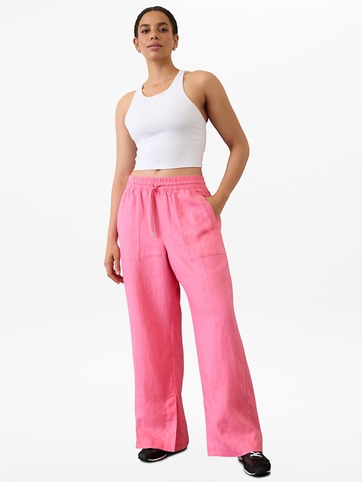 Image number 6 showing, Retreat Linen High Rise Wide Leg Pant