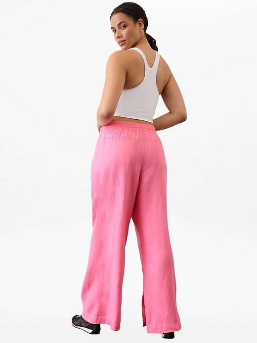 Image number 7 showing, Retreat Linen High Rise Wide Leg Pant