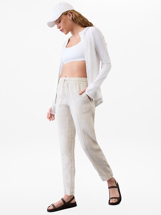 Image number 5 showing, Retreat High Rise Linen Ankle Pant