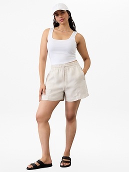 Retreat Linen Mid Rise 4" Short - Beige - image 4