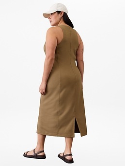 Seasoft Rib Midi Tank Dress - Brown - image 3
