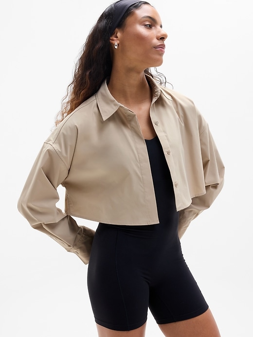 Image number 1 showing, Midday Ultra Cropped Poplin Shirt