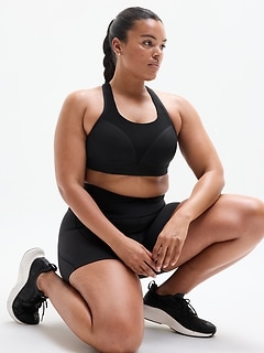 Athleta Speed Run High Support Sports Bra - Black (Black)