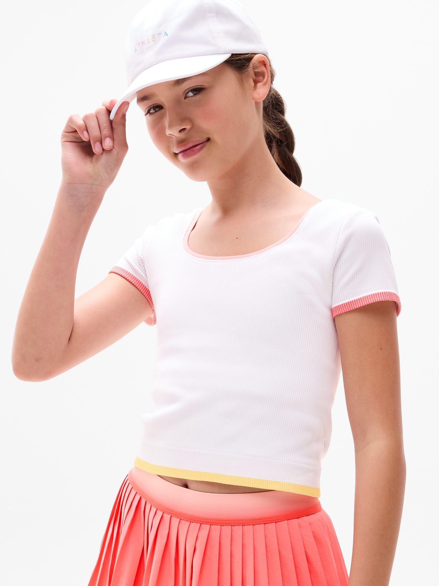 Athleta Girl Rise Above Rib Crop Tee