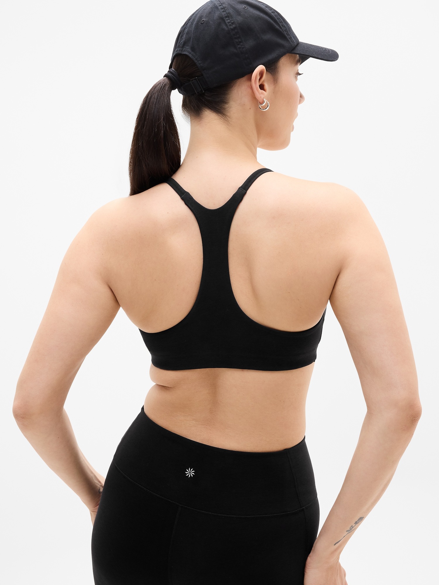 Спортивное бра Intuition A-C, хлопок — Athleta, цвет: Чёрный — фото 2