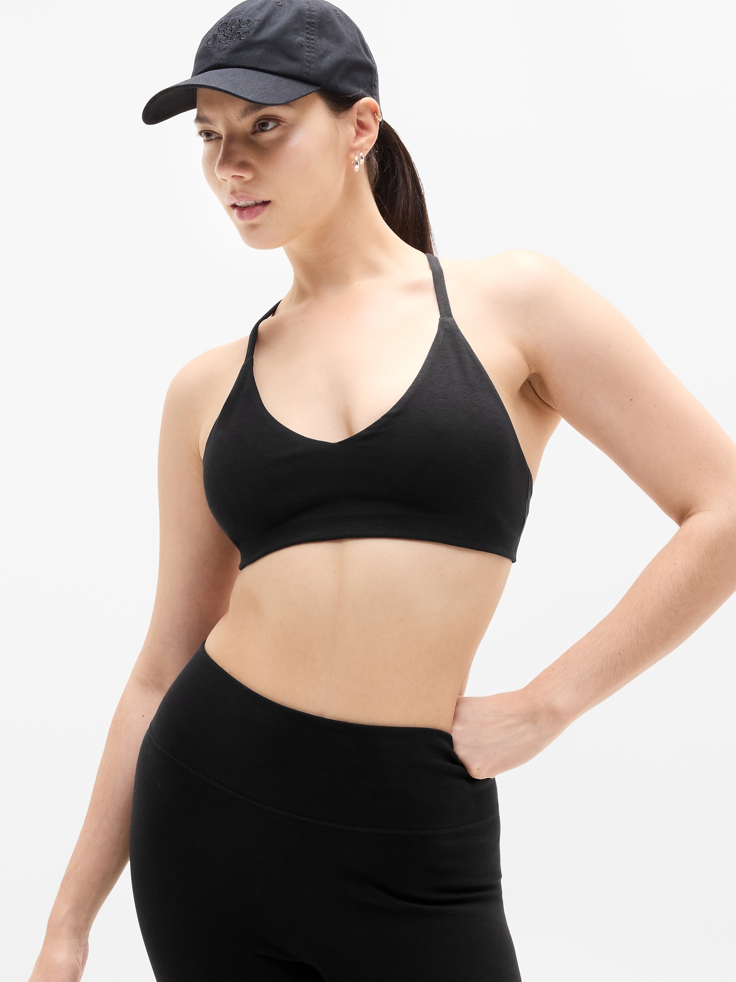 Спортивное бра Intuition A-C, хлопок — Athleta, цвет: Чёрный