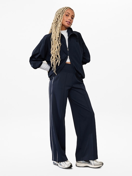 Image number 1 showing, Venice High Rise Track Stripe Wide Leg Pant