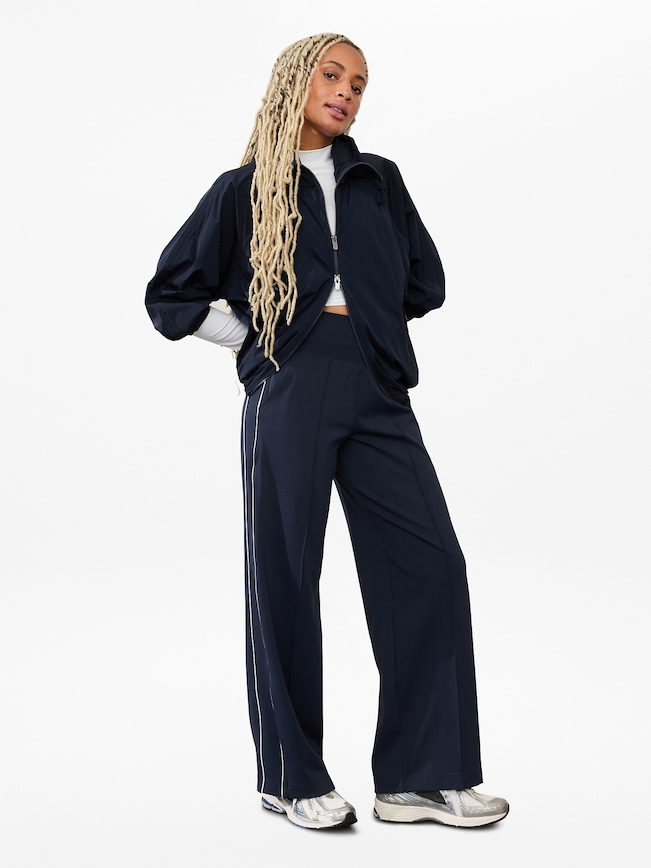 Venice High Rise Track Stripe Wide Leg Pant
