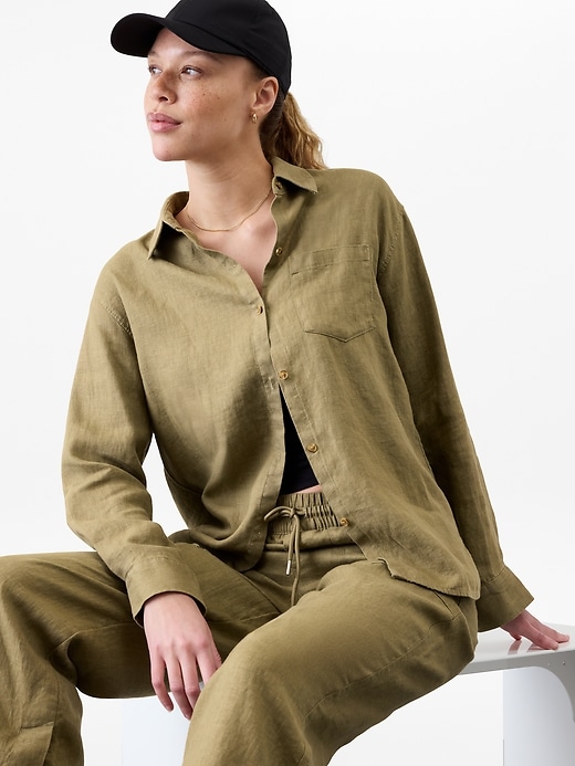 Image number 3 showing, Retreat Linen Top