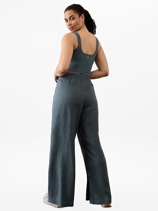Image number 3 showing, Retreat Linen High Rise Wide Leg Pant
